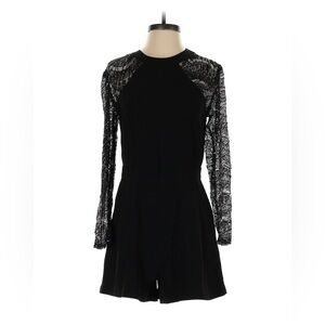 Adelyn Rae Black Romper with Lace Sleeves